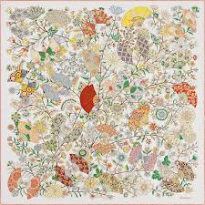 La Maison Des Carres Hermes Fleurs Et Papillons De Tissus Hermes Scarf Silk Twill Scarf Silk Twill