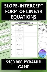 Writing Slope Intercept Form From Linear Equations Graphs And Tables Algebra Equations Unscramble Words