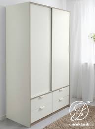 Lemari pakaian besi full anti banjir pintu sliding london 202 anpintu sliding / geser, hemat tempat bahan full plat besi cermin full 1 pintu ada brankas bagian dalam + kunci anti air,anti jamur,anti rayap ukuran panjang : Jual Lemari Pakaian Sliding Minimalis Putih 2 Pintu Furniture Duco Klasik