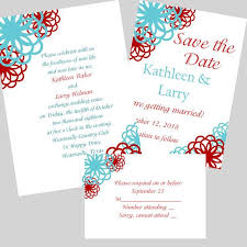 Red And Teal Flower Set A Digital Printable Wedding Invitation Rsvp And Save The Date Wedding Packa Turquoise Wedding Theme Red Wedding Theme Wedding Saving