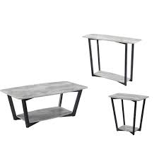 Vasagle industrial nesting coffee table, set of 3 end tables for living room, stacking side tables, sturdy and easy assembly, wood look accent furniture with metal frame. Home Square 3 Piece Coffee Table Set With Coffee Table And Set Of 2 End Table In Faux Birch Furniture Home Kitchen