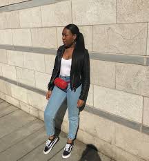 Baddie Black And White Vans Outfit 