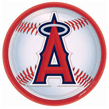 Angels Baseball Logo Black And White Los Angeles Angels Baseball Round Dinner Plates Thepartyworks Angels Baseball Los Angeles Angels Baseball Los Angeles Angels