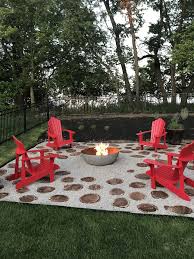 Our Firepit Red Adirondack Chairs Wood Rounds Repurposed Propane Tank Isn T It Awesome Fire Pit Backyard Red Adirondack Chairs Fire Pit
