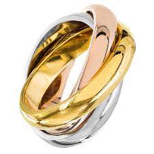 West Coast Jewelry Rolling Ring Tri Color Women S Size 8 Multicolored Stainless Steel Rings Steel Ring Coastal Jewelry