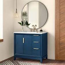 Cleveland 0 8 X 0 8 Porcelain Mosaic Tile Reviews Allmodern Single Bathroom Vanity Blue Bathroom Vanity Contemporary Bathroom Vanity