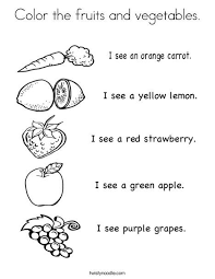 Color The Fruits And Vegetables Coloring Page Coloring Worksheets For Kindergarten Fruit Coloring Pages Vegetable Coloring Pages