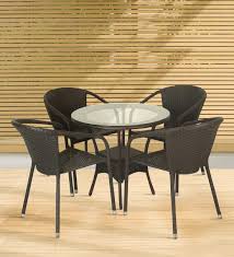 Metal patio coffee tables include coffee tables that are crafted from wrought iron, steel, aluminum, and cast aluminum. Buy Outdoor Coffee Table Set In Brown Colour By Ventura Online Patio Sets Tables Furniture Pepperfry Product