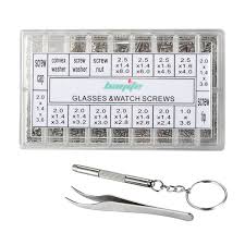 Bayite Eyeglass Sunglass Repair Kit With Screws Tweezers Screwdriver Tiny Micro Screws Nuts Assortment Stainless Steel Screws For Spectacles Watch