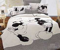gray black mickey mouse minnie cotton king queen size duvet quilt cover bed sets mickey mouse bed set minnie mouse bedroom bedding set