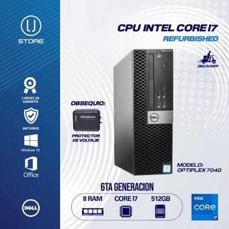 Cpu Remanufacturada Core I7 Ram 8Gb - Ssd 512Gb