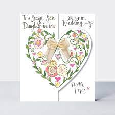 You raised your son to be a good man. Floral Heart Son And Daughter In Law Wedding Card Karenza Paperie