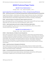 QCE23 Technical Paper Tracks