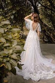 Sophia Vintage Blush Wedding Dress With Flutter Sleeve Open Back Blush Pink Wedding Dress A Line Wedding Dress Wedding Dresses Lace