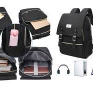 Amazon.com: Bolsa universitaria unisex para laptop de hasta 15.6 pulgadas,  mochila escolar impermeable, mochila escolar (AllBlackWithUSB) : ...