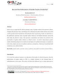 Descarca aplicatia regina maria si ai acces la dosarul tau medical oricand si oriunde prin propriul tau cont. Pdf Bias And The Politicization Of Gender Studies Scholarship