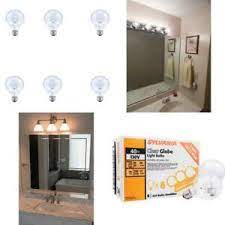 Jeremiah lighting 4 light bathroom vanity light from the mckinney collection features: 6pk Sylvania Soft Clear Round Globe Light Bulbs Bathroom Vanity Bulb 40 Watt G25 313108787774 Ebay