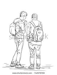 Sketches of a man is the third album from dwele. Vector Sketch Of Two Men Standing With Backpacks Back View Hand Drawn Illustration Isolated On White Ba Human Figure Sketches Human Sketch Sketches Of People
