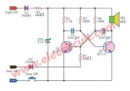 2 Headlight Warning Buzzer Reminder Circuit Eleccircuit Com Buzzer Circuit Electronics Circuit