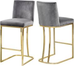 Seppich 26 Bar Stool Bar Stools Velvet Stool Grey Bar Stools