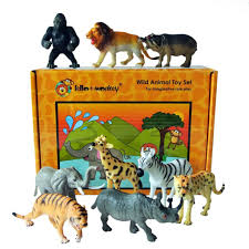 Safari Animal Figures Boxed Set Of 9 Wild Animal Toys Pet Toys Animal Toys Plastic