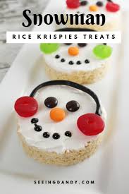 Easy To Make Snowman Rice Krispies Treats Recipe Seeing Dandy Rice Krispie Treats Krispie Treats Rice Krispies