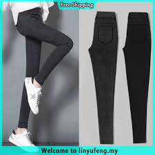 Free shipping on orders over $50! Free Shipping Korean Style Seluar Jeans Perempuan Elastic Stretch Highwaist Long Pants Skinny Ladies Stretchable Jeans Women Wanita Plus Size Jeans Slim Fit Raya 2021