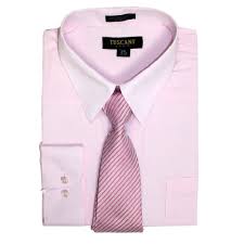 Shop Men S Regular Fit Solid Long Sleeve Olive Dress Shirt With Mystery Tie Set All Sizes Light Pink Overstock 17769910