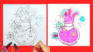 How To Draw Cute Magic Potion Drawing And Coloring For Kids Cute Drawings Coloring For Kids Drawings