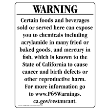 As part of the law, most businesses selling products in california must provide clear and reasonable warnings before knowingly exposing people to any chemical on the list, unless the expected level of exposure would pose no significant cancer risk. California Proposition 65 Warning Sign Heavy Duty Industrial Self Adhesive Aluminum Wall Decal Cgsignlab 5 Pack 14x10 Occupational Health Safety Products Safety Signs Signals Brilliantpala Org