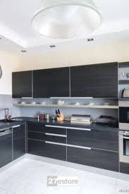 High Gloss Metallic Black Elm Black Kitchen Cabinets Black Gloss Kitchen Sleek Kitchen Design