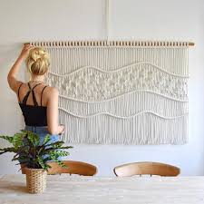 Macrame wall holder magazine storage organizer mail holder wall mount cotton wovening hanging pocket boho home decor ivory, 13 w × 29 l. Macrame Wall Hanging Woven Wall Art Boho Decor Modern Etsy Macrame Wedding Decor Woven Wall Art Macrame Wedding