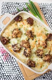 Low Carb Blumenkohl Gratin Mit Hackballchen Rezepte Low Carb Rezepte Abendessen Kohlenhydratarme Rezepte