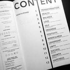The Themes And Table Of Contents In Our Book 13 Topics Of Insight Broken Down Into 52 Weeks Of Enlight Book Design Layout Contents Page Design Booklet Design