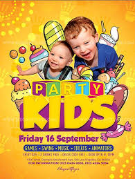 Birthday Party Flyer Templates Psd Free Kids Party Free Flyer Psd Template Kids Party Fun Kids Party Party Flyer