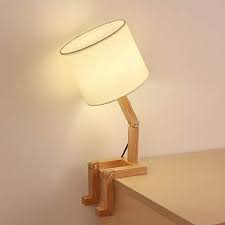 Fabric with crystal table lamp. Haitral Wooden Table Lamp Creative Adjustable Stand For Bedrooms Ht Cl2249 Walmart Com Wooden Table Lamps Wooden Desk Lamp Wooden Lamp