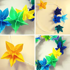 If you want smaller flowers, use actual origami paper (i used colored printer paper). How To Make A Wreath Using Origami Flowers