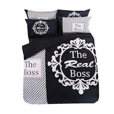 Our linen bed sheets are breathable, soft, and instantly elevate the mood and feel of your bedroom. His Side Her Side Duvet Cover Set White Black Red Wife Husband Couple King Humorous Bedding Cover With Pillow Case Boss Real Boss 220x240cm 4 Pieces Buy Online In Honduras At Honduras Desertcart Com Productid