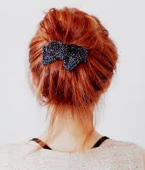 Red hair bun donut synthe. Bow Hair Bun And Red Hair Image 675782 On Favim Com