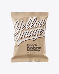Kraft Snack Package Mockup In Bag Sack Mockups On Yellow Images Object Mockups