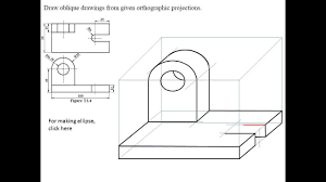 Engineering Drawing Tutorials/Oblique Drawing With Front And Side View (T  2.4) - Youtube