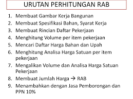 Daftar harga bahan bangunan berikut bisa menjadi parameter anda dalam mengalokasikan dana pembangunan rumah anda. Menghitung Volume Dan Membuat Rencana Anggaran Biaya Rab Ppt Download