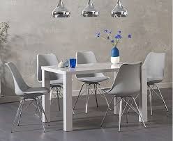 The Atlanta 120cm Light Grey High Gloss Dining Table Has Been Crafted With Care From Resilient Solid Wood And Features A Smooth Table Top Supported By Durable L Dining Table Oak