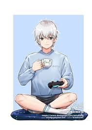Image of how to draw a cute anime boy holding a husky anime and chibi style easy and quick diyacake. Siriuf Long On Twitter Simple Request Draw A Cute Boy In Baby Outfit Use Some Tea Play Some Game Peaceful Life Well I Want To Play Game Too Grab