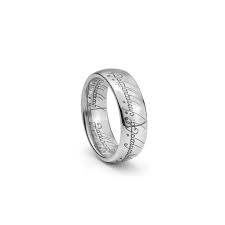Bague seigneur des anneaux argent. Bague Homme Femme Tungstene Couleur Argent Lord Seigneur Des Anneaux