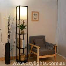 Find industrial floor lamps in rattan style to blur the lines between day and night time. Shelf Floor Lamp Shade Diffused Light Source With Open Box Shelves Ebay