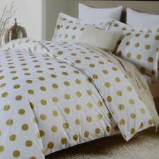Black And White Polka Dot Comforter Queen Nicole Miller Large Polka Dot 3pc Queen Duvet Set Gold On White Cotton Dots Pink Bedroom Decor Gold Bed Gold Bedding Sets