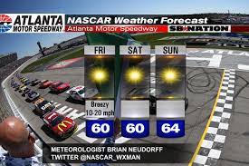 As for the weather forecast for sunday's race. Atlanta Nascar Weekend Weather Perfect Race Weather Guarantee Is Safe Sbnation Com