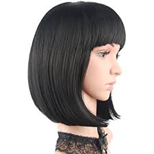 Short wig styles offer unmatched convenience and easy maintenance without sacrificing your personal style. Amazon Com Enilecor Short Bob Hair Wigs 12 Straight With Flat Bangs Synthetic Colorful Cosplay Daily Party Wig For Women Natural As Real Hair Free Wig Cap Black Beauty