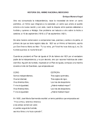El actual himno nacional mexicano fue escrito por el poeta francisco gonzález bocanegra y su música compuesta por el español jaime nunó. Doc Historia Del Himno Nacional De Mexico Enrique Moreno Kegel Academia Edu